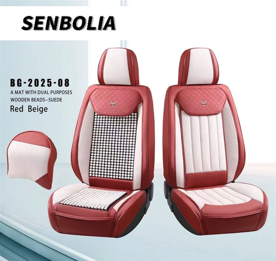 SENBOLIA Saint Bolia BG-2025-08 Dual-Purpose Wooden Beads Leather Car Seat Cushion suppliers