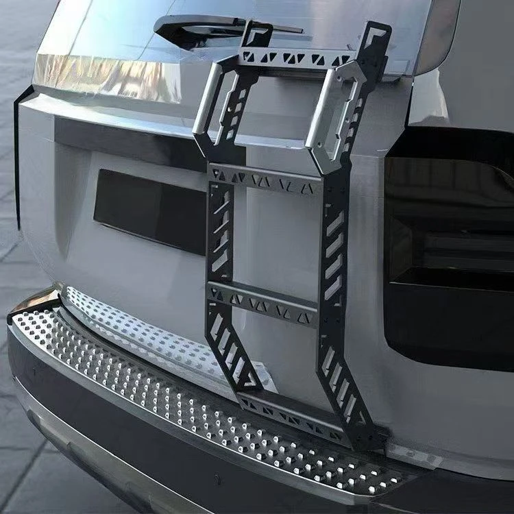 The Folding Ladder At The Rear Of The Off-road Vehicle
